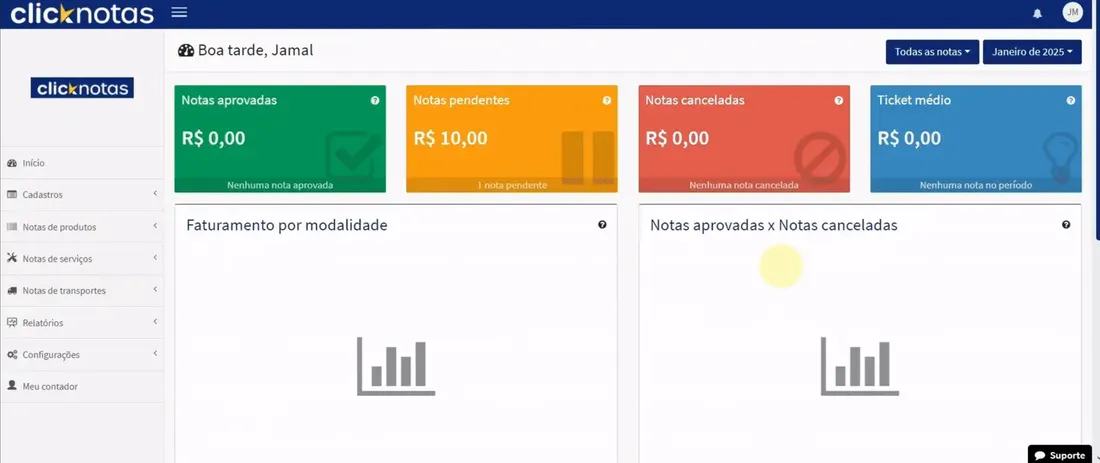 Sistema emissor de notas fiscais NFC-e.